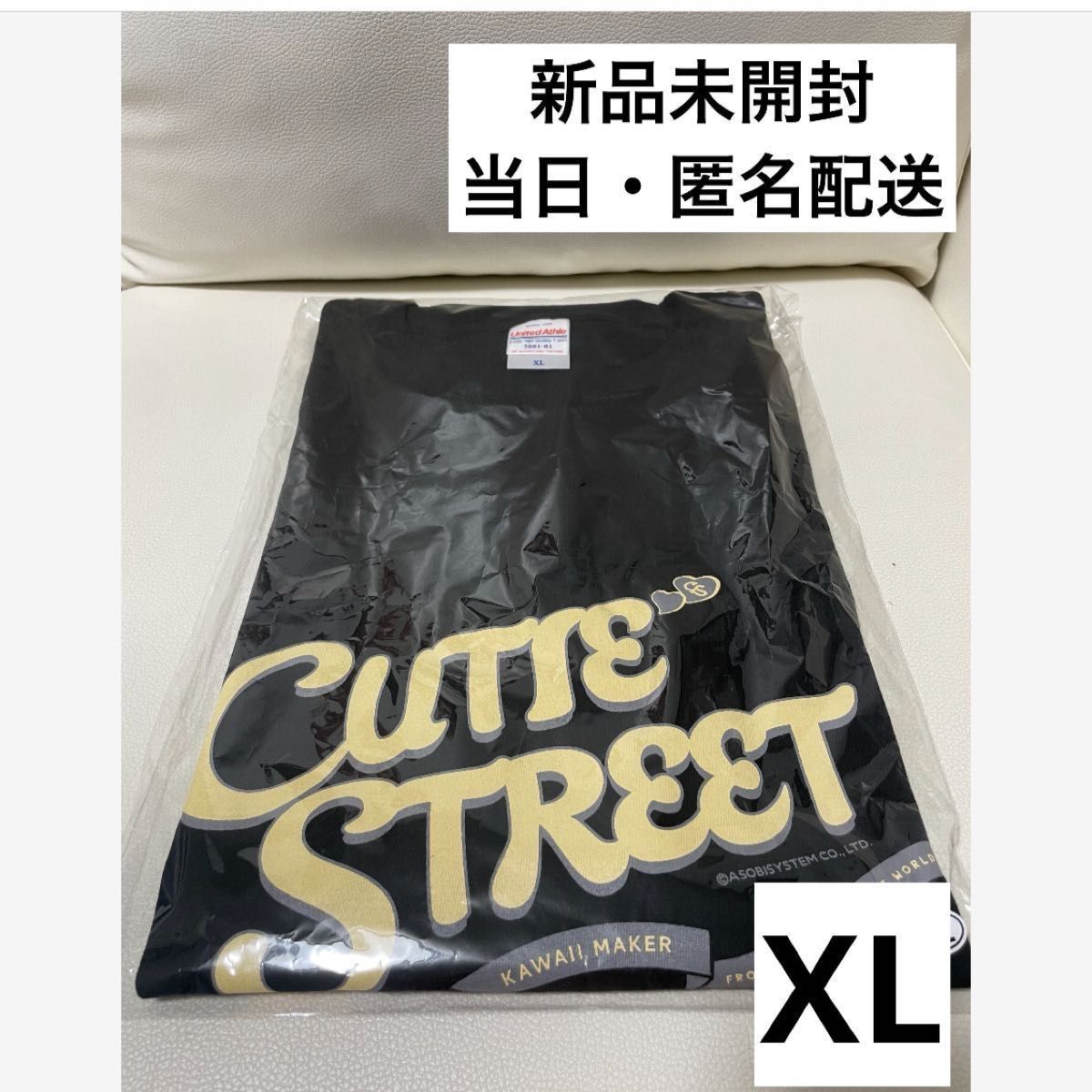 CUTIE STREET ロゴTシャツ 黒/XLサイズ きゅーすと きゅーすと CUTIE STREET ライブTシャツ ロゴTシャツ ブラックT