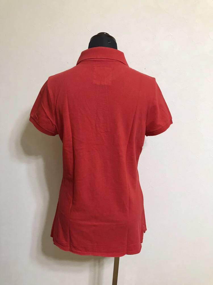 HOLLISTER ホリスター レディース 鹿の子 アイコン ポロシャツ トップス レディース サイズL 170/96Y 半袖 赤_画像2