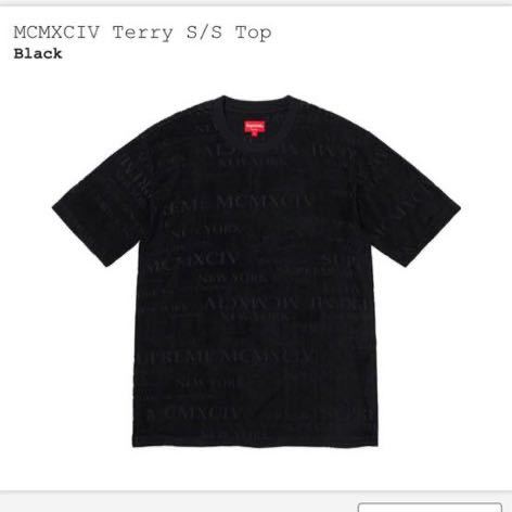 supreme 20SS week20 MCMXCIV Terry S/S Top Black Small シュプリーム Tシャツ 黒 サイズS 新品未使用 国内正規品