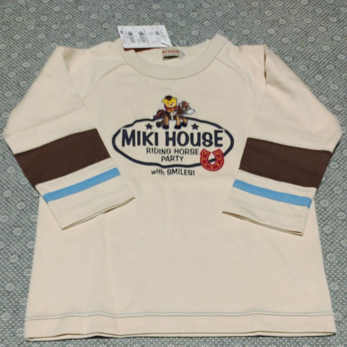 miki HOUSE Tシャツ サイズ120 ホワイト 新品タグ付き MIKI HOUSE 7分袖 Tシャツ 120サイズ オフホワイト
