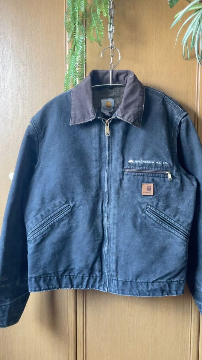 Carhartt デトロイトジャケット 企業 刺繍 ブラック サイズS
