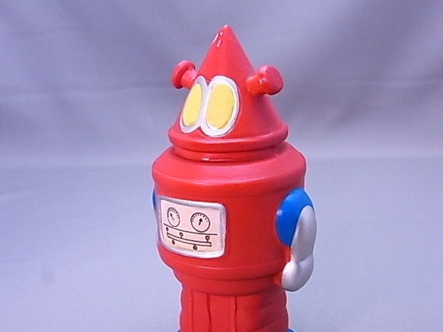 ＃22-2【昭和レトロ】三角ロボット型 貯金箱  陶器製 H15.5㎝の画像6