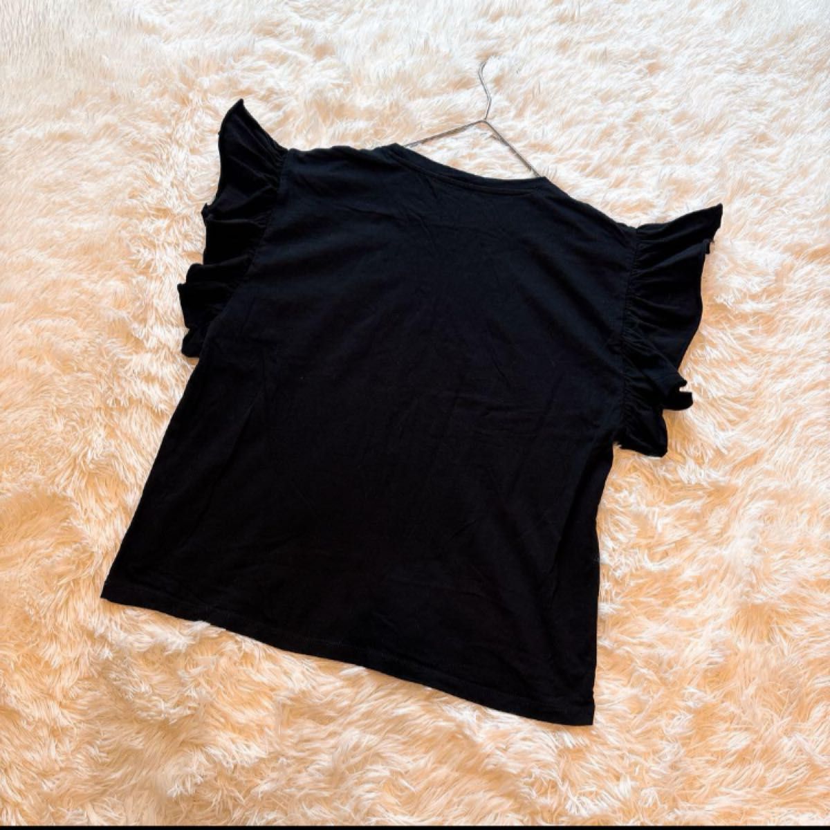 00s dark coquette ZARA フリル付きノースリーブワンピース ZARA フリルタンクトップ フリル付き ノースリーブ 黒 ブラック