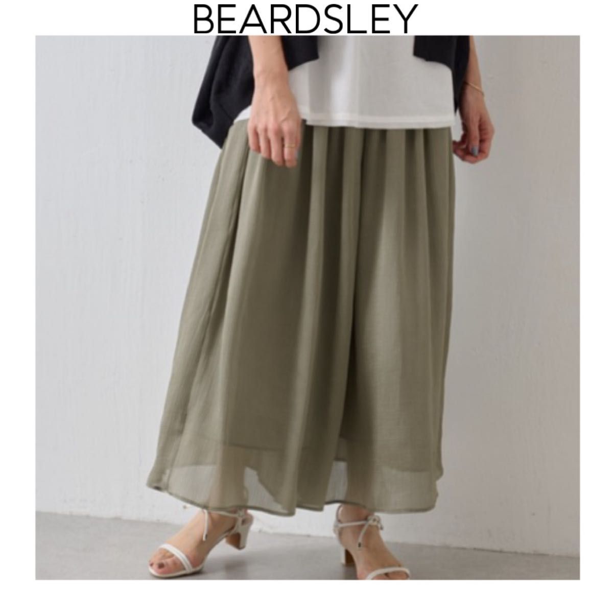 【ジュディ】beardsley シワシフォンギャザーパンツ カーキ BEARDSLEY NEWシワシフォンギャザーパンツ カーキ ビアズリー