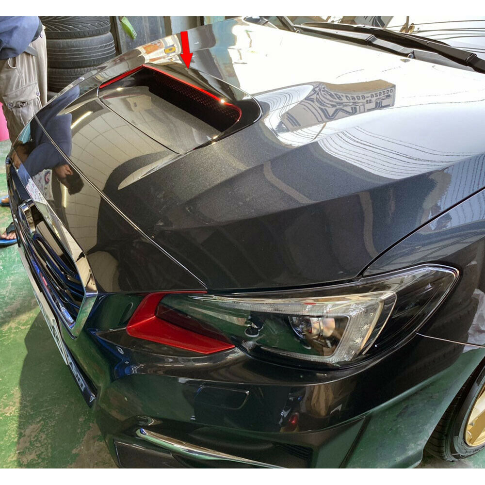 15-20 スバル WRX STI セダン レヴォーグ ワゴン VM4/VMG ブラック＋レッドライン塗装 ボンネット エア スクープ カバー フレーム トリム_画像7