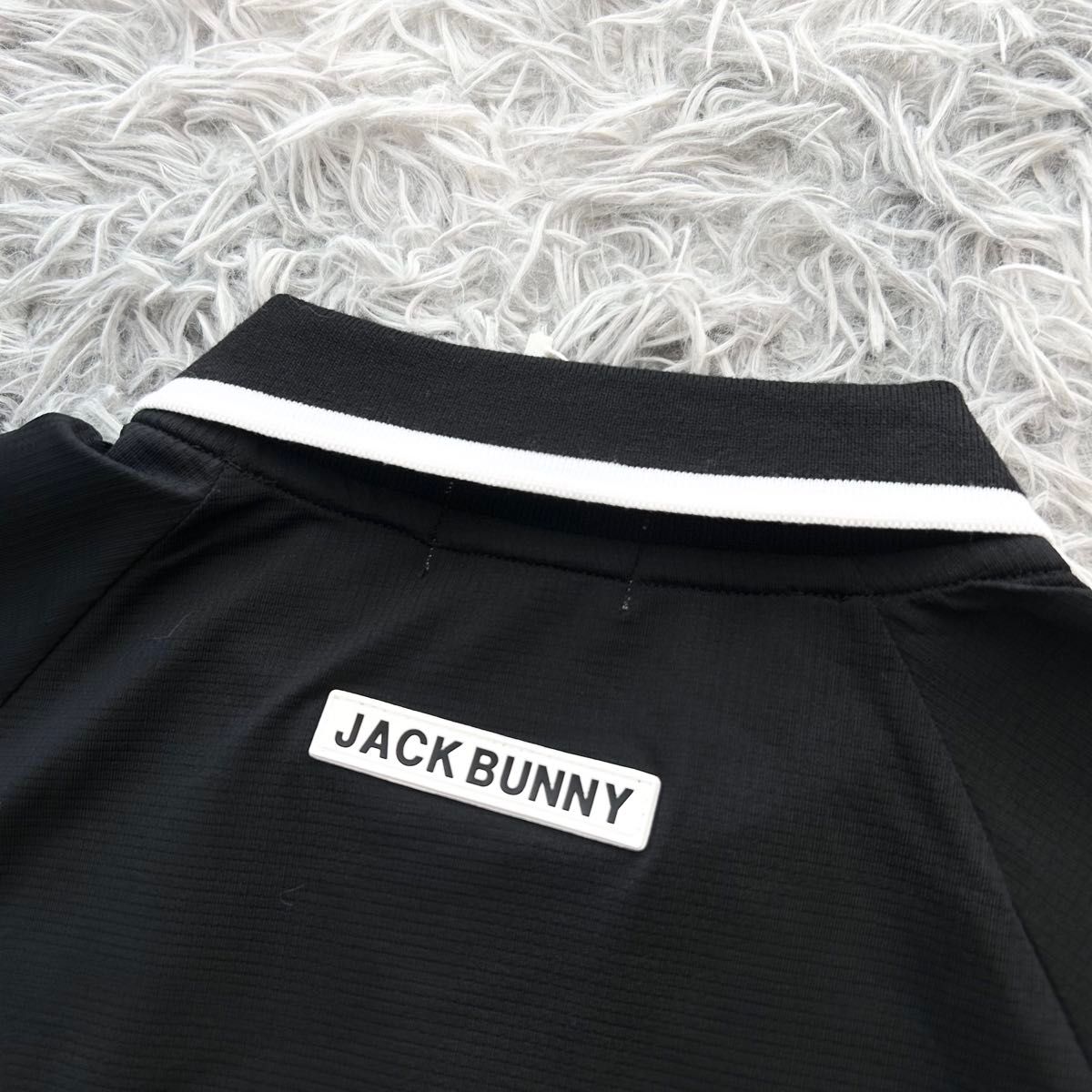美品!Jack Bunnyセットアップ!! ハーフジップシャツ サイズ5 新品 ジャックバニー ポロシャツ ハーフジップ 半袖 ブラック 縦