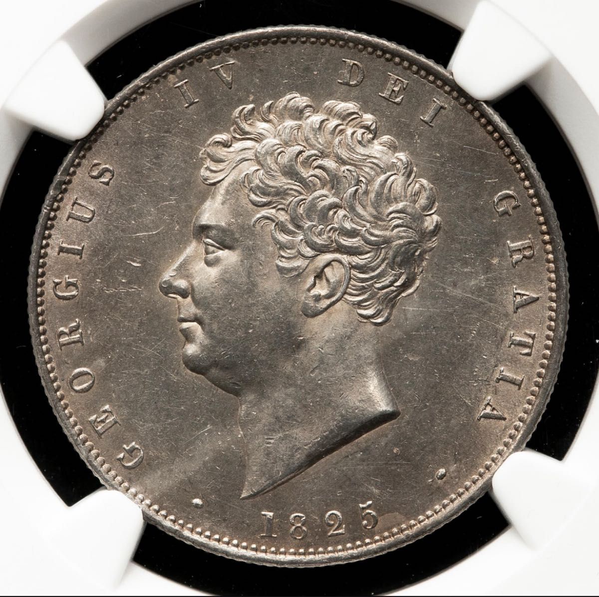 『NGC MS61』イギリスジョージ4世ハーフクラウン銀貨(1825年) NGC MS61』イギリスジョージ4世ハーフクラウン銀貨(1825年