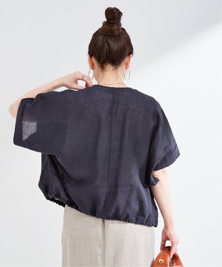 新品 B.C STOCK リネンブレンドメッシュSSドルマンブルゾン ネイビー B C STOCK 手洗い可 / リネンブレンドメッシュSSドルマン