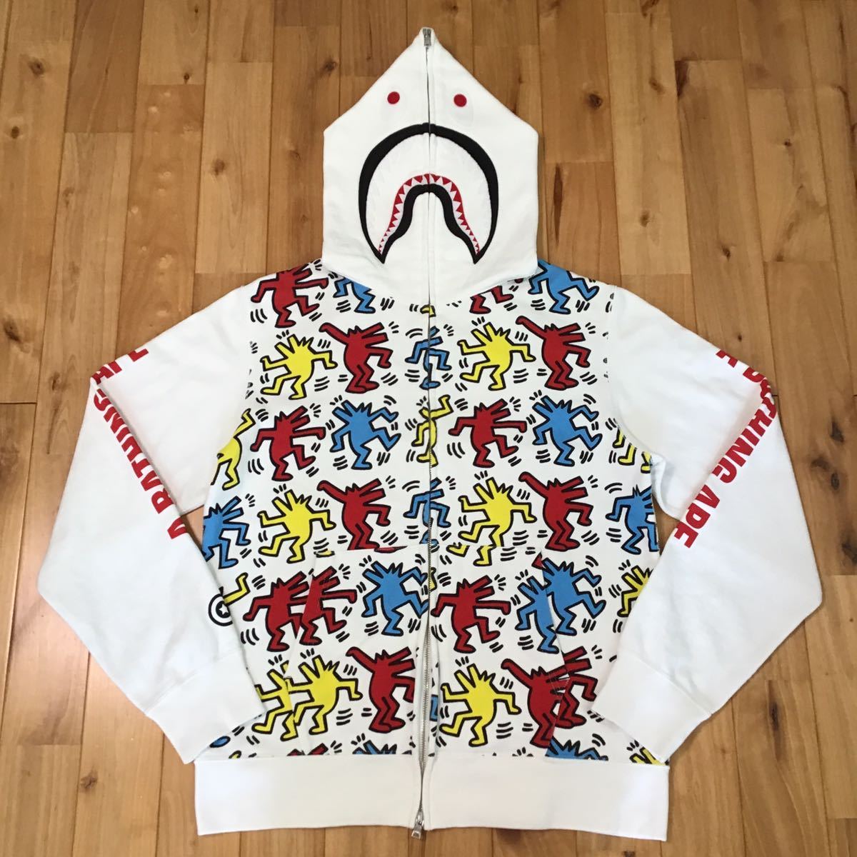 ★XL★ キースヘリング × BAPE シャーク パーカー KEITH HARING shark full zip hoodie a bathing ape エイプ ベイプ アベイシングエイプ