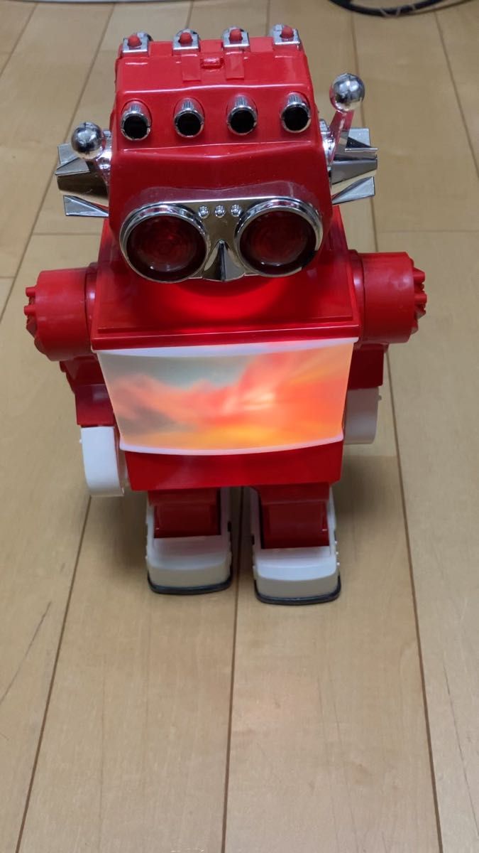 SATURN ROBOT 13"Glant WALKING BIG TV電動ロボット昭和レトロ 動作チェックOK 赤色ver