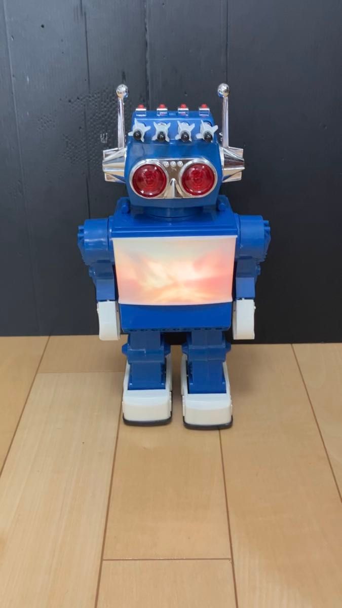 SATURN ROBOT 13"Glant WALKING BIG TV電動ロボット昭和レトロ 動作チェックOK 青色ver