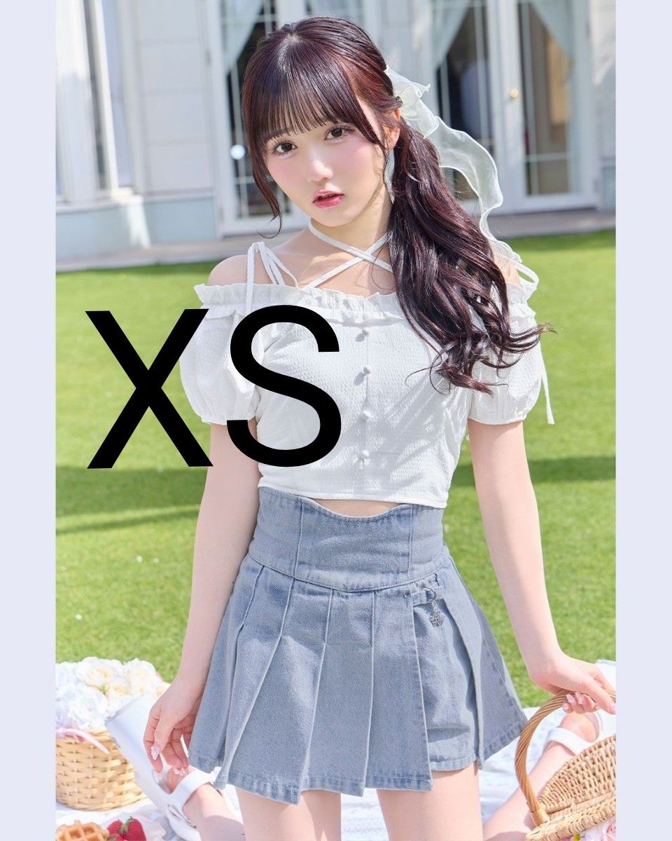 ミシェルマカロン 美脚デニムスカパン FS ミシェルマカロン 美脚デニムスカパン ライトブルー XSサイズ