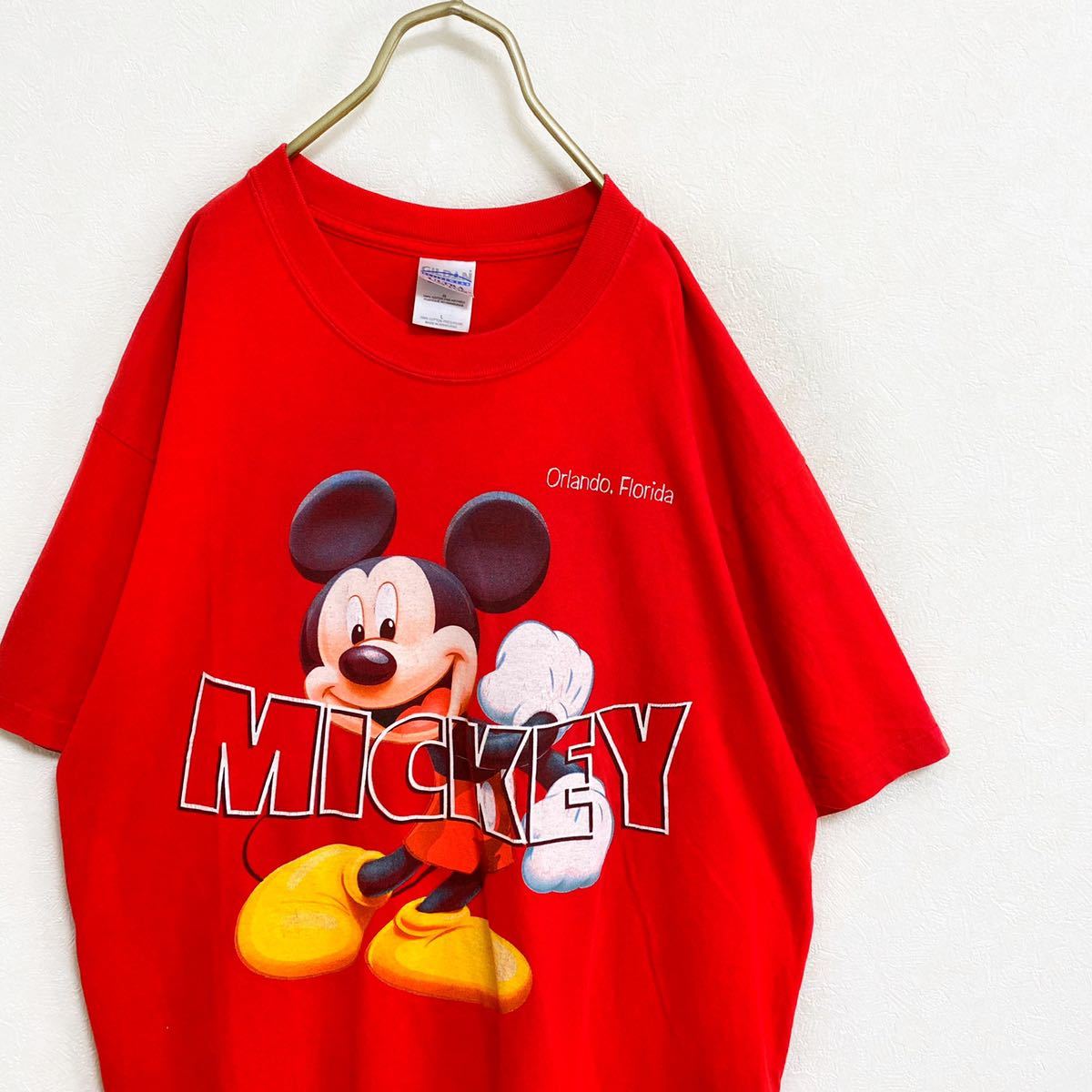 Paypayフリマ 90s ディズニー オールド ミッキー イラスト Tシャツ メンズ L 大きめ Xl くらい 古着 Disney ビンテージ ヴィンテージ Mickey ギルダン