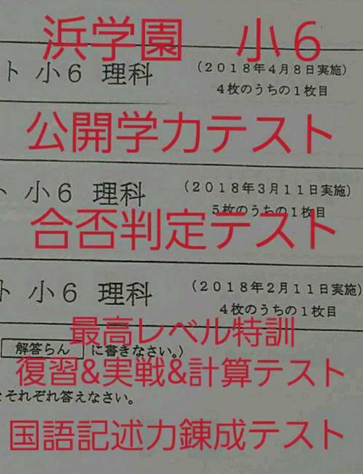 国内外の人気！ 浜学園 小６ 公開学力テスト 合否判定テスト 記述力