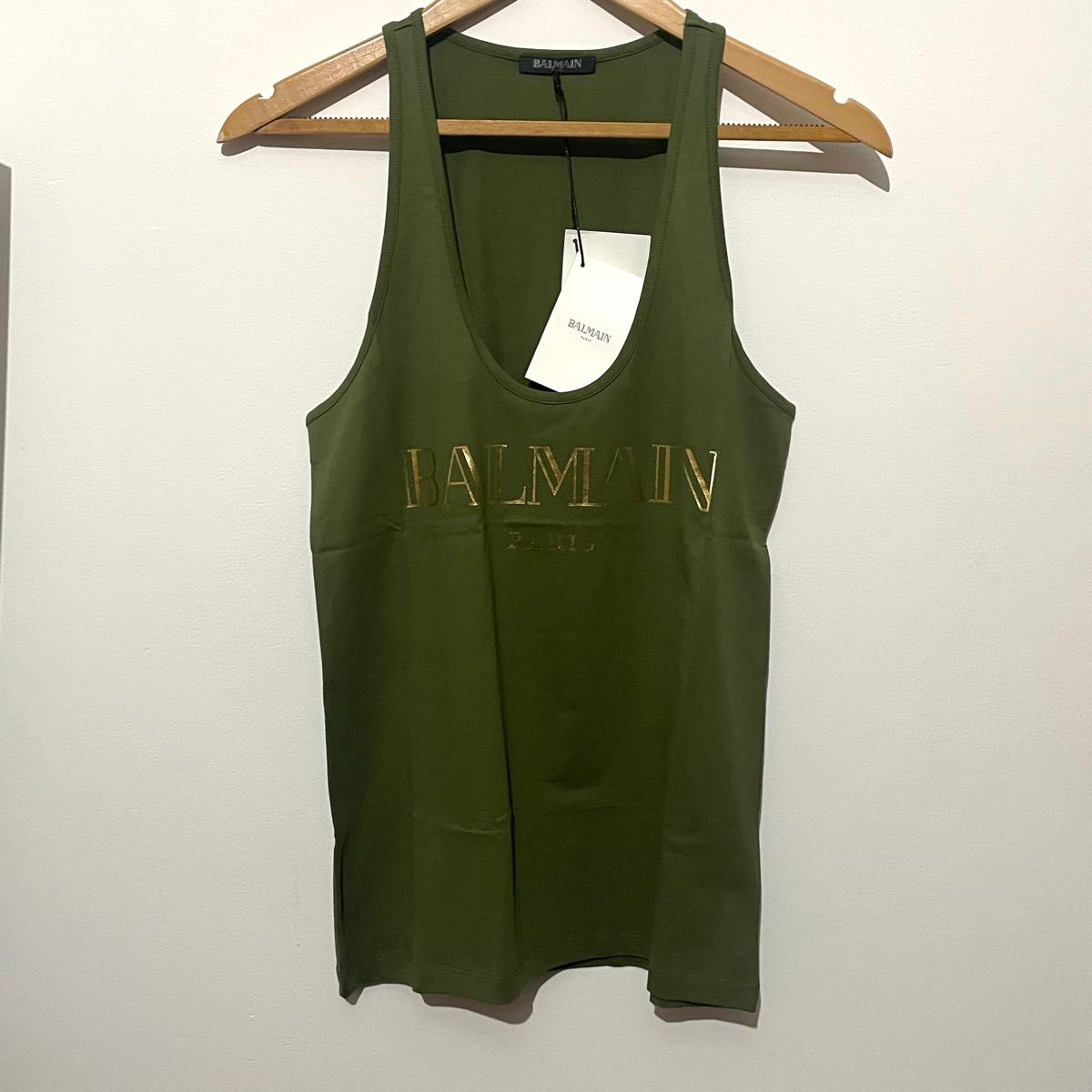 BALMAIN★Western タンクトップ BALMAIN タンクトップ カーキ 新品未使用タグ付き|Yahoo!フリマ