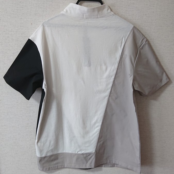 半袖Tシャツ デザインシャツ バイカラー カラースプライス 黒 白 灰色 半袖