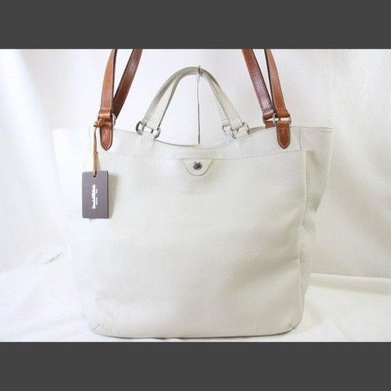 美品 ダニエル&ボブ スポルトーナ 2WAY レザー トートバッグ 白 美品 最高級 ダニエルボブ Daniel & Bob 2way トートバッグ