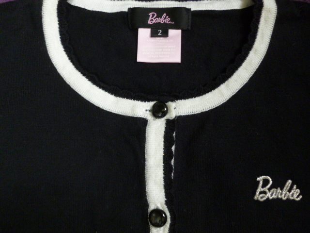  Barbie Barbie black × white × silver embroidery cardigan size 2