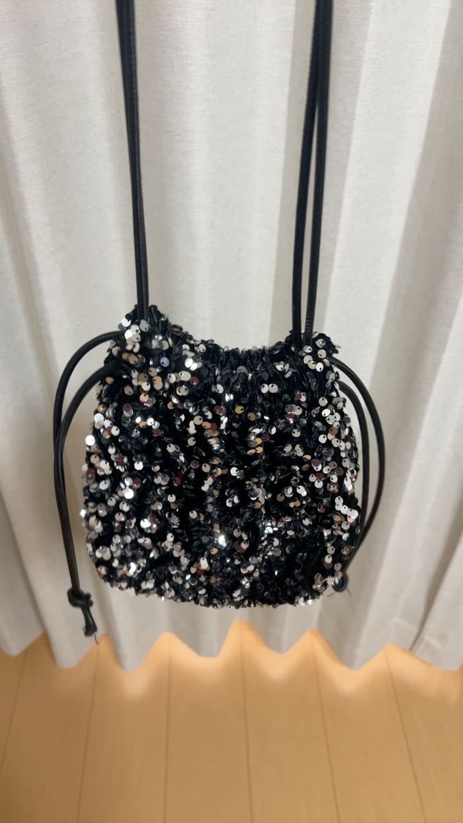 スパンコール Bag ショルダーバッグ ハンドバッグ 巾着型