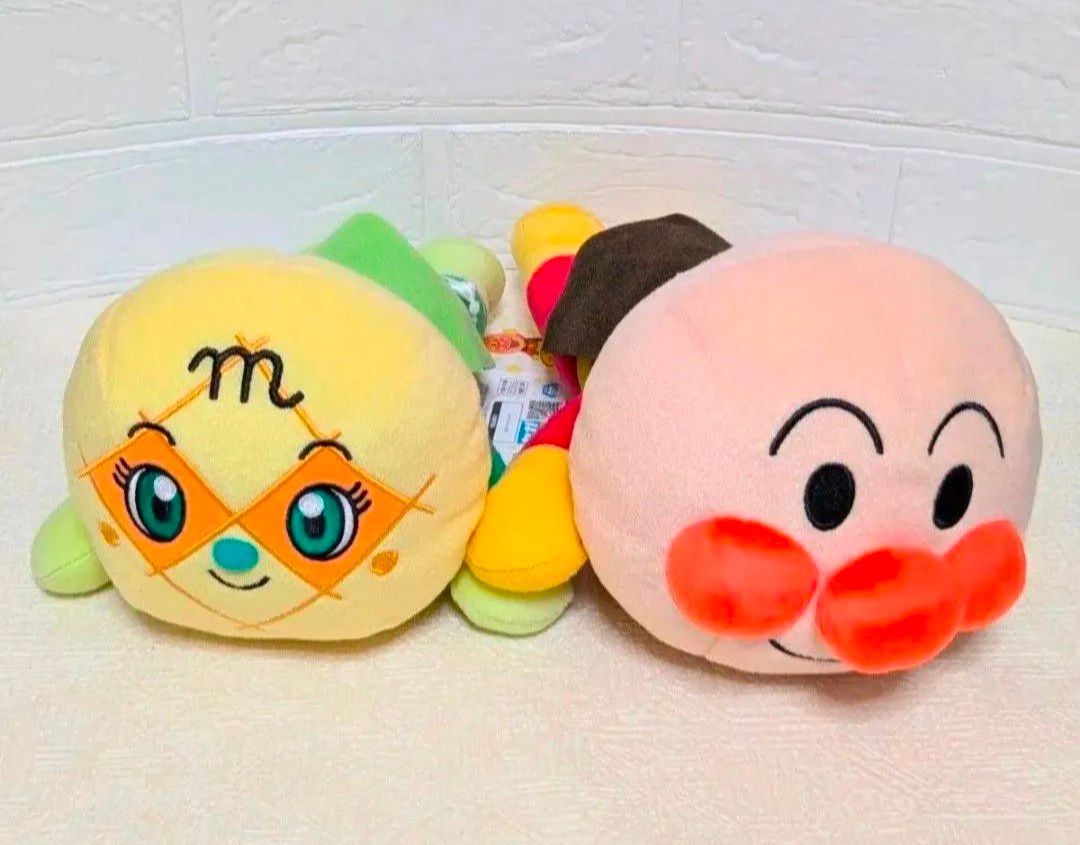新品タグ付き アンパンマン ねそべりポーズぬいぐるみアンパンマンメロンパンナ9個 圧縮なし それいけ アンパンマン ねそべりポーズぬいぐるみL Ver
