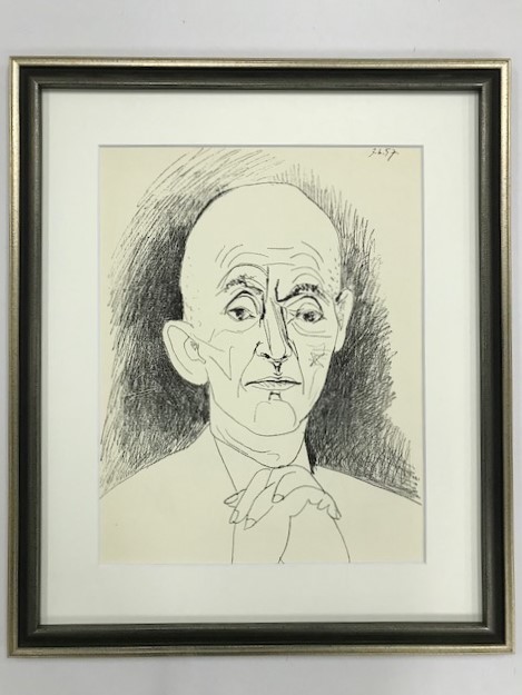 【特価】　≪　　パブロ・ピカソ　　≫　　リトグラフ【石版画】　 1957年　　PORTRAIT OF DAMIEL-HENRY KABNWEILER 　 PABLO　PICASSO_画像1