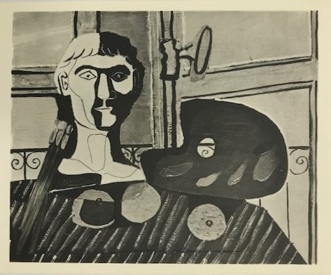 【特価】　≪　　パブロ・ピカソ　　≫　　コロタイプ版画　　PALETTE BRUSHES AND PLASTER MODEL 　　1930年　　 PABLO　PICASSO