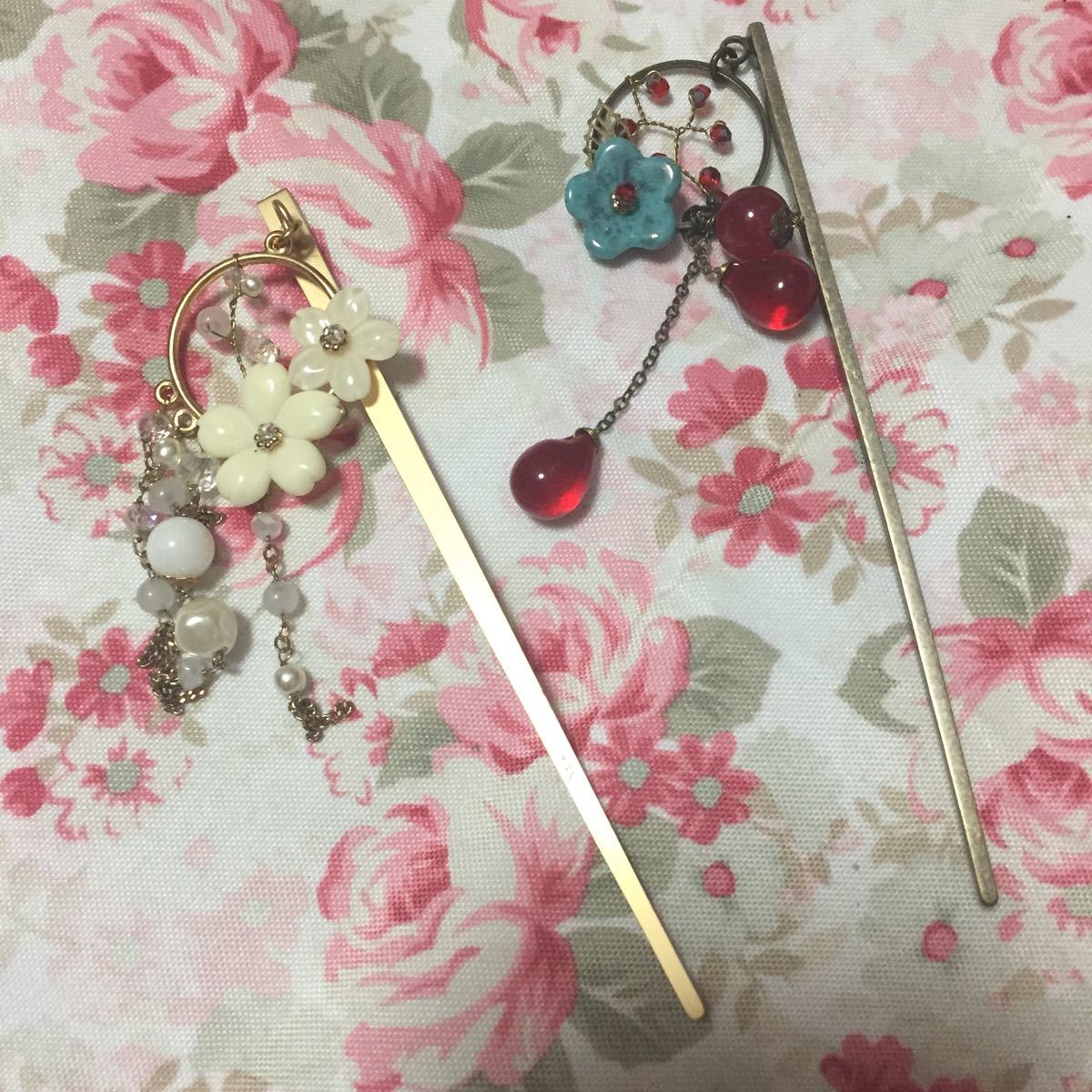 ヤフオク! - かんざし屋wargo ワーゴ かんざし2本セット 梅 白桜