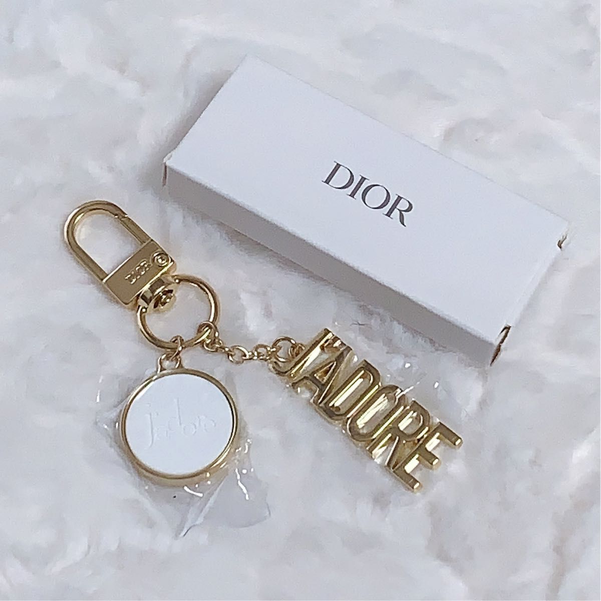 美品 Dior カナージュ キーチャーム チャーム バッグ ゴールド DIOR ディオール バッグチャーム ゴールド VIP限定|Yahoo