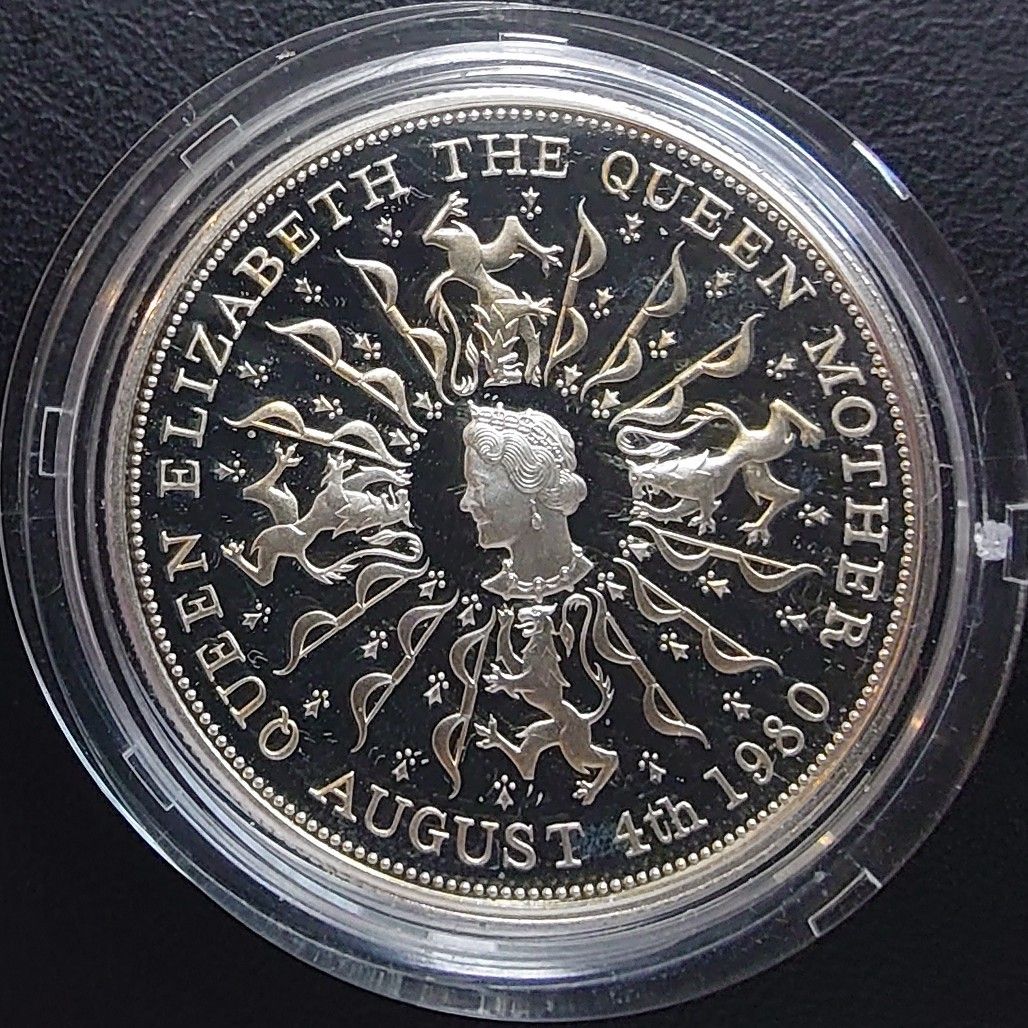 1980 イギリス クイーンマザー 生誕80年記念銀貨 NGC PF69UC 1980年 イギリス銀貨 25ペンス=1クラウン エリザベス クイーン