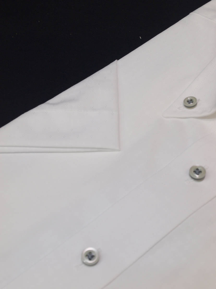 ◇処分M-38白ホワイト織無地/レギュラーカラードゥエボットーニボタンダウン/形態安定半袖ワイシャツビジネス新品即決の画像5