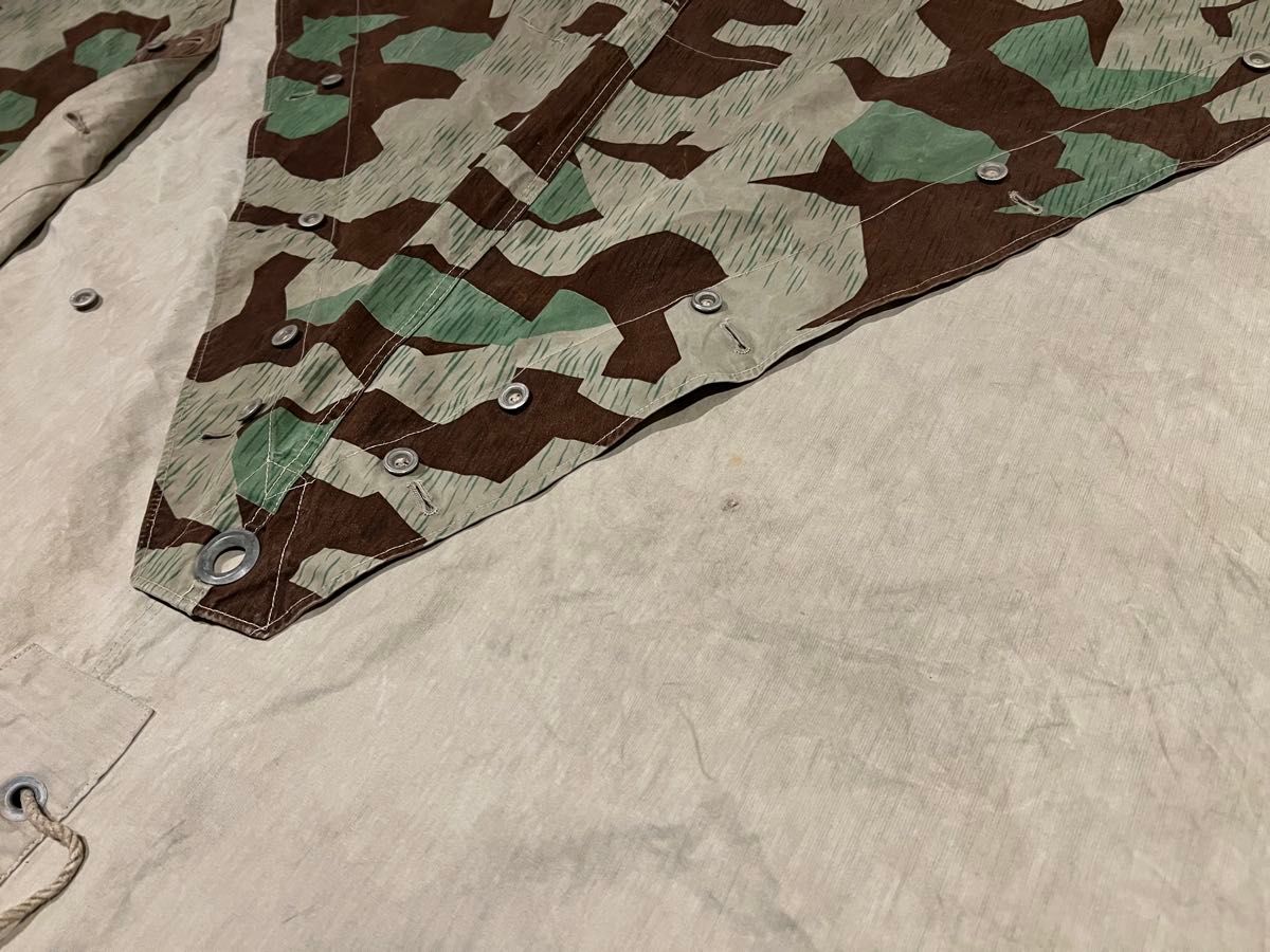 スウェーデン軍 グレイッシュグリーンコットンキャンバス ツェルトバーン軍幕 ④西ドイツ国境警備隊 BGS スプリンターカモ ツェルトバーン 軍