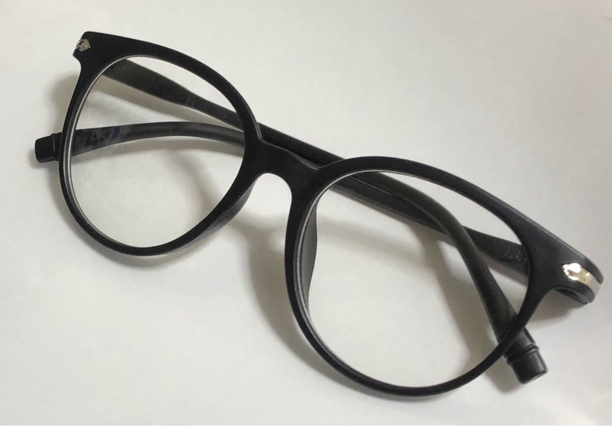 伊達メガネ ブラック メガネフレーム　ボストン伊達眼鏡　メンズ　レディース 眼鏡