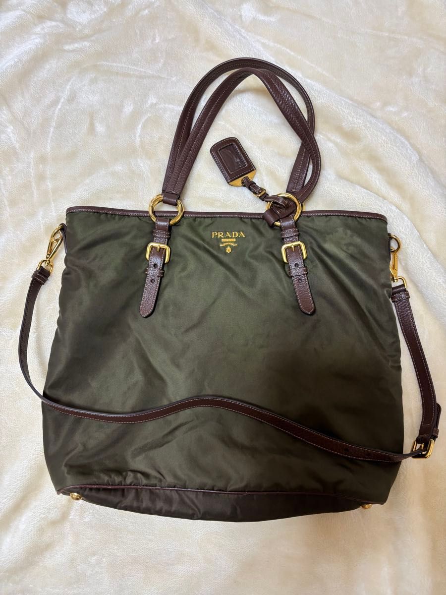 美品【プラダ】ナイロントートバッグ 書類バッグ 2wayバッグ PRADA プラダ ナイロン トートバッグ ショルダーバッグ 2way