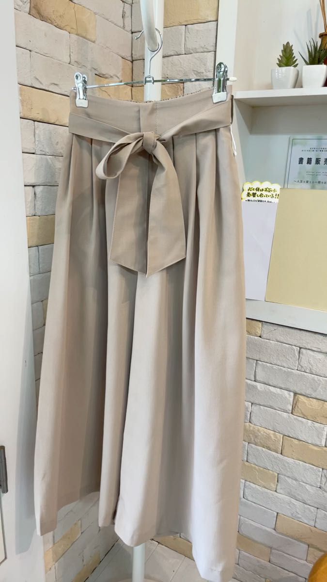 ウエストゴムパンツ ワイドパンツ 春夏パンツ ゆったりパンツ ガウチョパンツ 春夏ガウチョパンツ シフォンパンツ ベルト付き