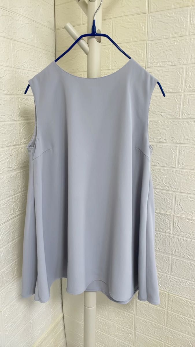 ノースリーブブラウス シフォンブラウス シースルーブラウス ブラウスグレー ハイネックブラウス ブラウス上品 未使用 春夏ブラウス