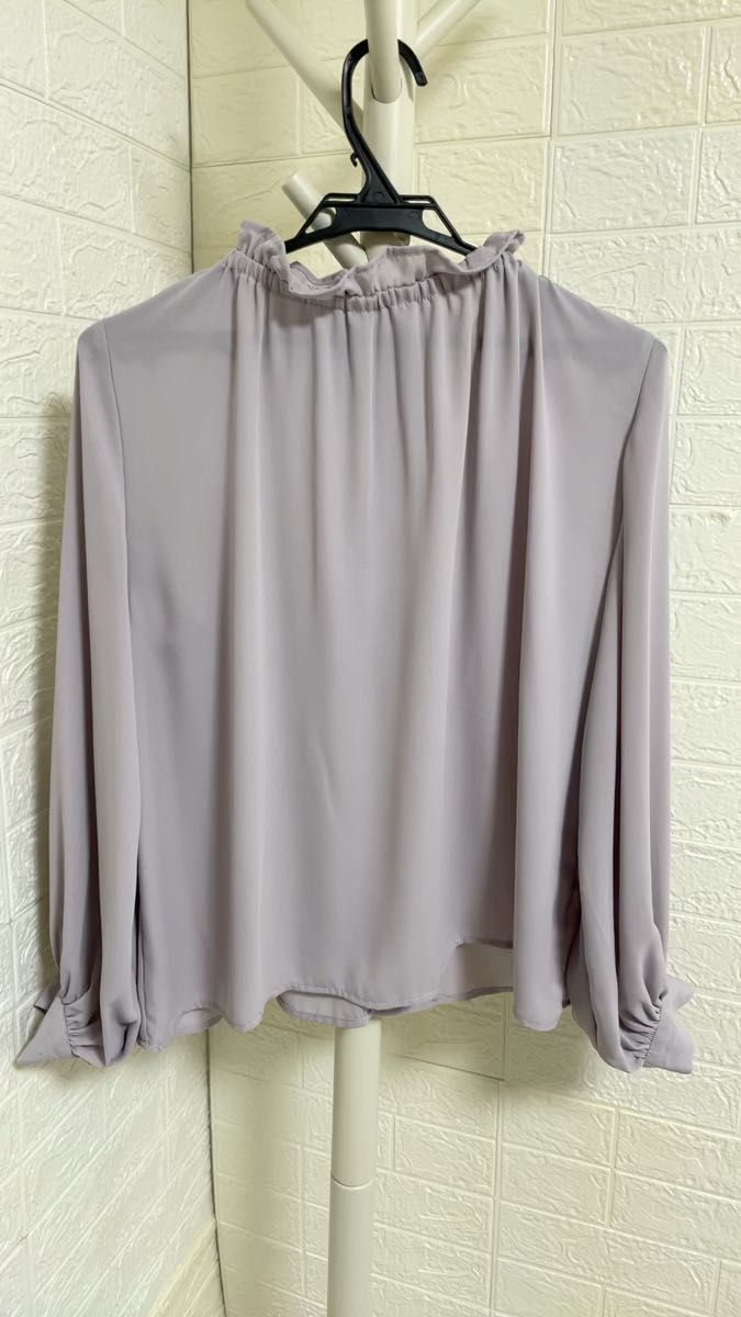 長袖ブラウス シフォンブラウス シースルーブラウス リボンブラウス ハイネックブラウス シフォンブラウス 清楚 上品 婚活 未使用