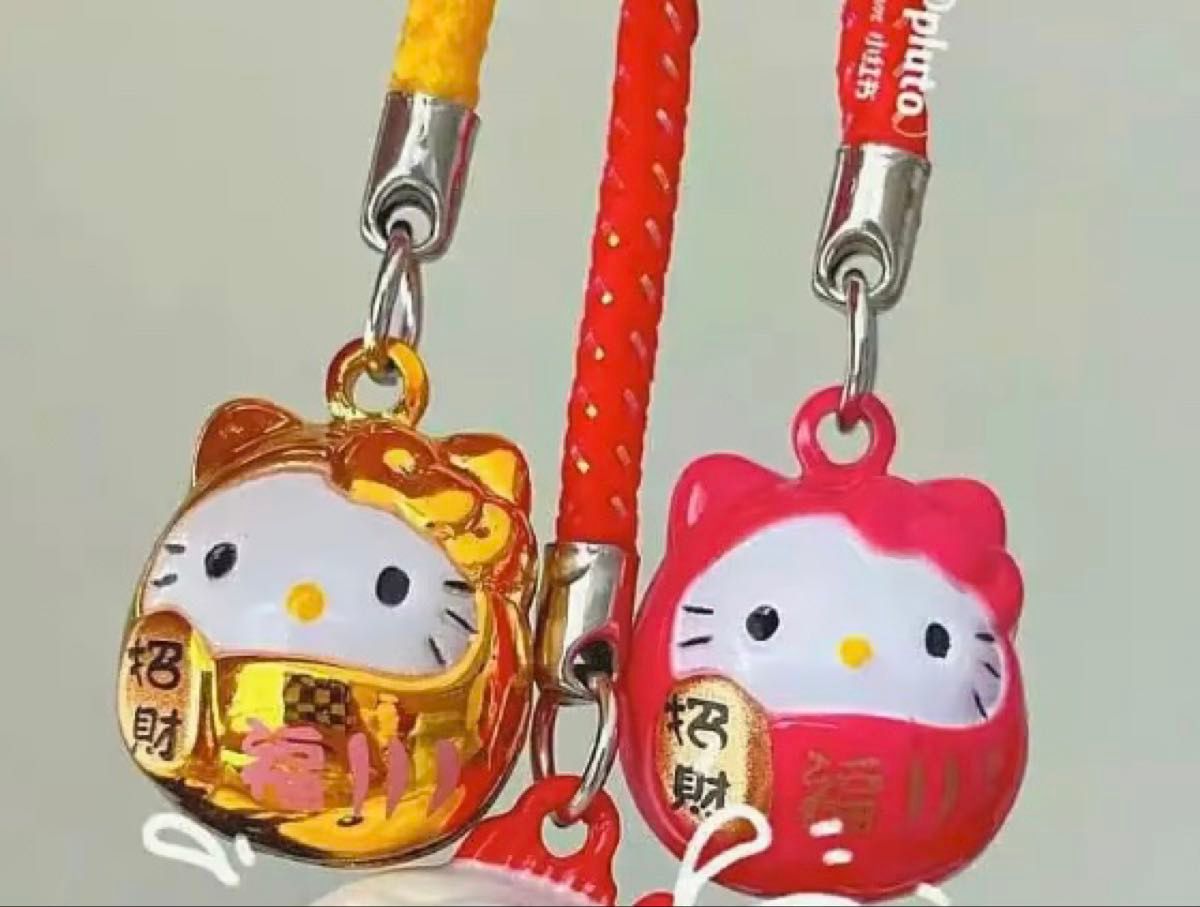 キティちゃん 根付け キーホルダー キティちゃん ストラップ 根付け ダルマ キーホルダー 新品