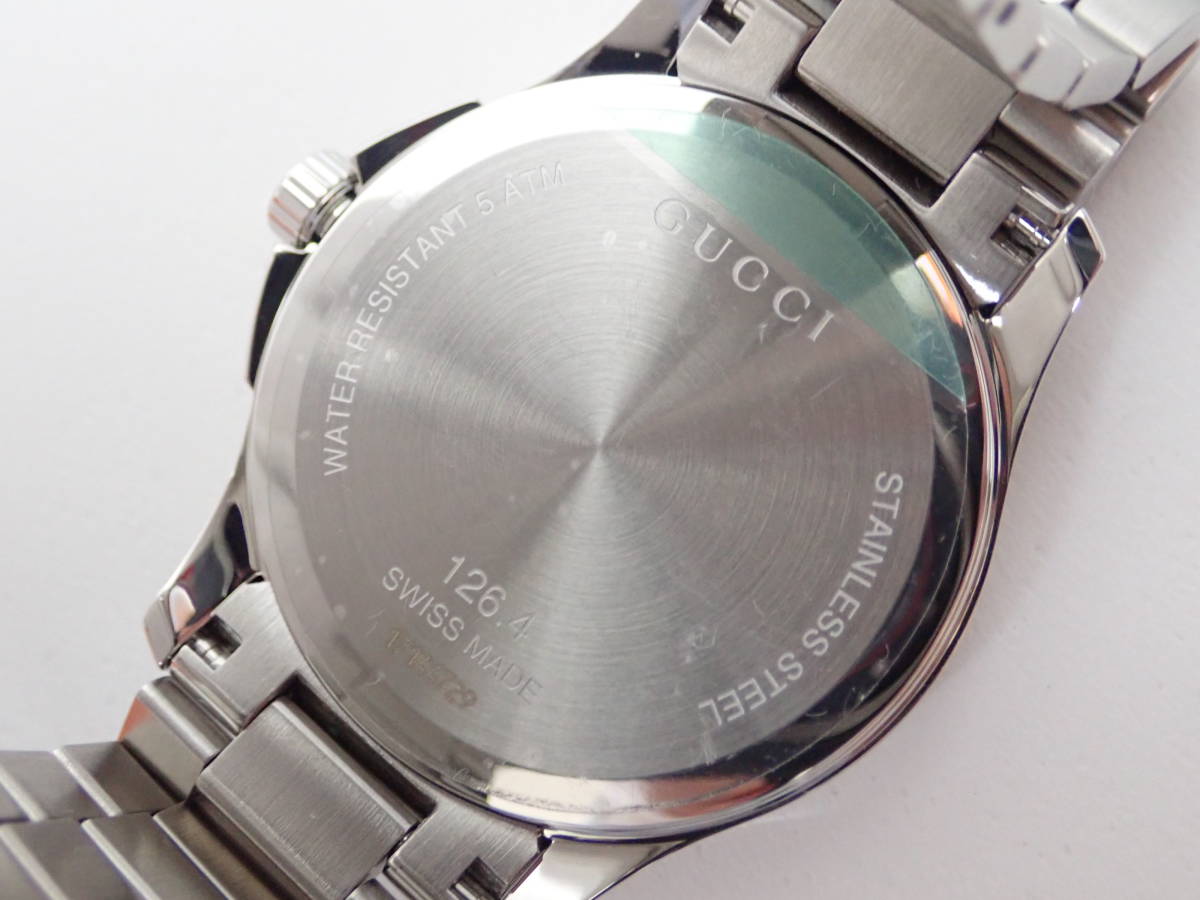 極美品 GUCCI グッチ 126.4 YA1264053 Gタイムレス デイト ブラウンゴールド文字盤 メンズ 腕時計 2020年07月購入