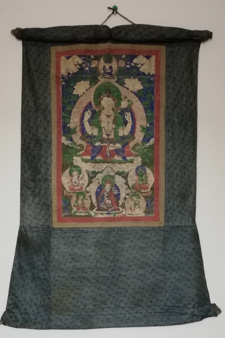時代 チベット タンカ 曼荼羅 仏画 挂軸 肉筆 仏画 佛画 仏教美術曼荼羅寺院仏教経典法具