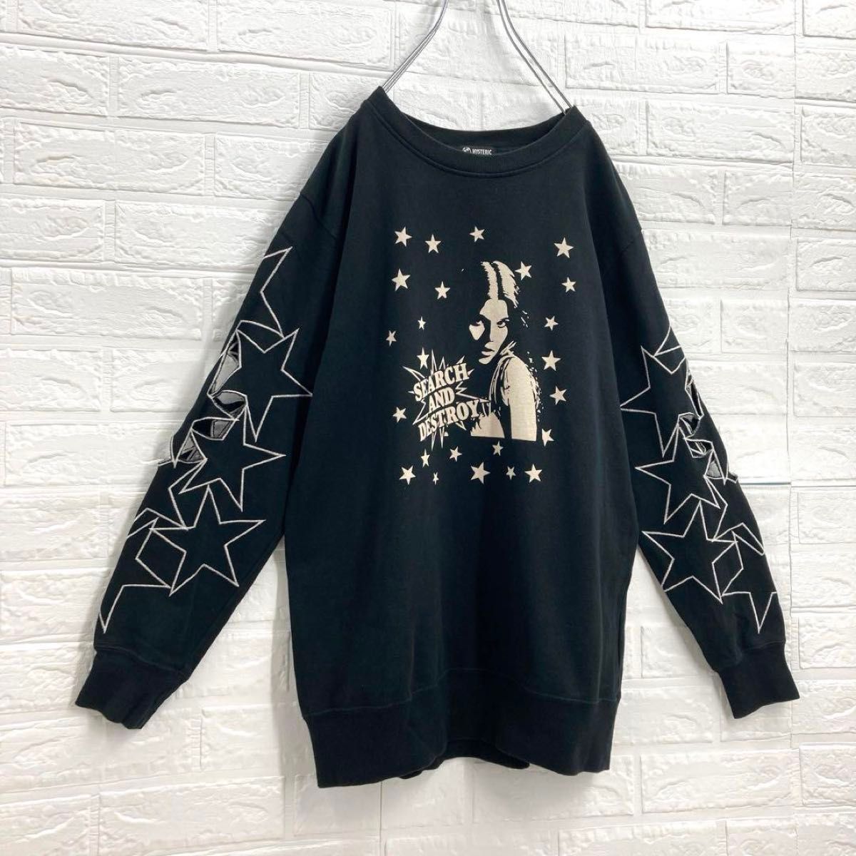 【極美品・入手困難モデル】 ヒステリックグラマー ヒスガール スウェット 黒 入手困難 】ヒステリックグラマー ヒスガール スター刺繍