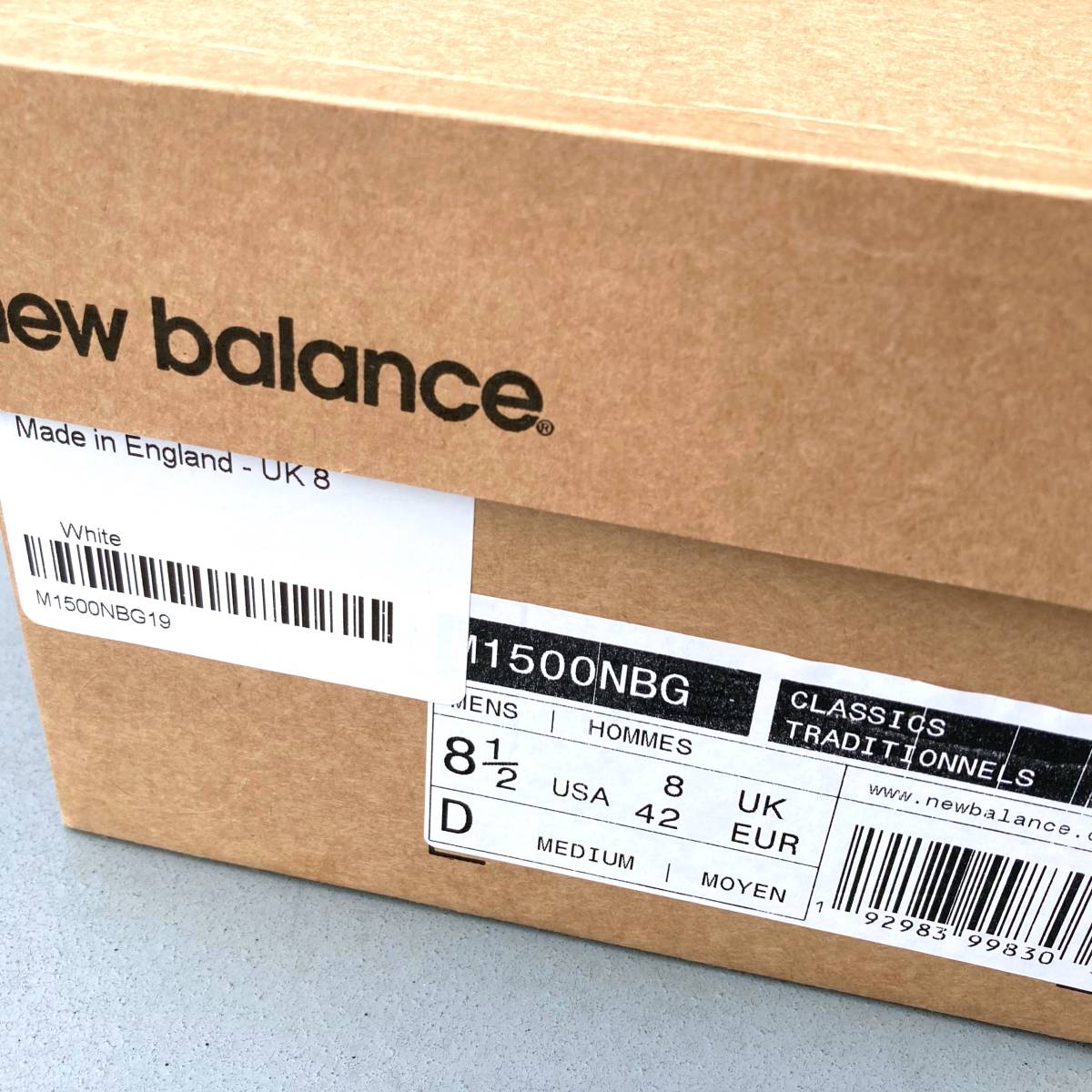 LIMITED認定店舗限定 UK製 NEW BALANCE M1500NBG GRAY LOGO US8.5D 26.5cm 30th記念モデル スエード 新品 イギリス英国製 NB グレー ロゴ_画像6