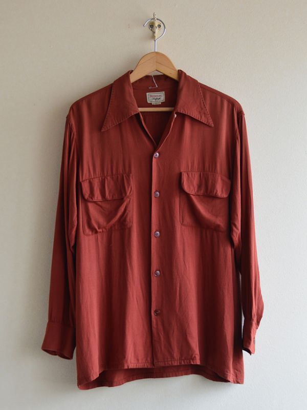 40s DONEGAL レーヨンギャバジンシャツ 実寸ML / ヴィンテージ 40s DONEGAL レーヨンギャバジンシャツ 実寸ML / ヴィンテージ