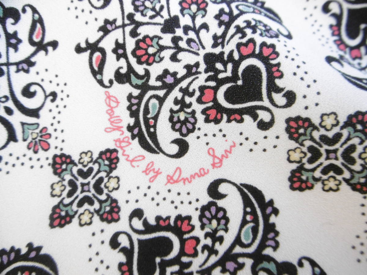  прекрасный товар DOLLY GIRL ANNA SUI Dolly девушка Anna Sui шифон белый белый × чёрный черный общий рисунок ska хлеб 1 юбка шорты весна лето 