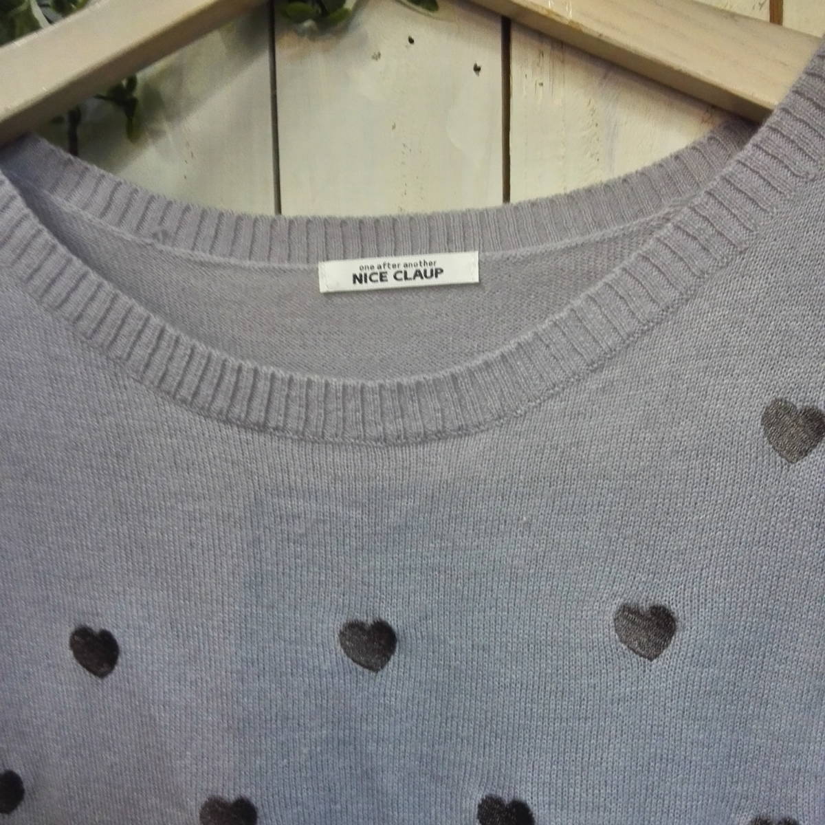 *966*NICE CLAUP* Nice Claup * long the best * Heart embroidery * knitted material wool 30%