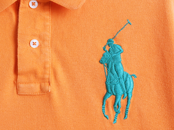  большой po колено вышивка boys L мужской XS женский S степени # POLO Polo Ralph Lauren олень. . рубашка-поло с коротким рукавом б/у одежда рубашка с коротким рукавом orange 