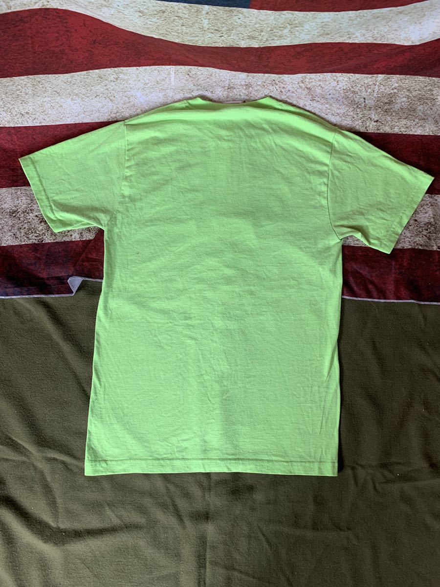 米軍 放出品 半袖 Tシャツ サイズ S U.S. AIR FORCE USA JERZEES 空軍 黄緑 蛍光 ライム ネオン カラー シンプルフロント プリント　　　T_画像5