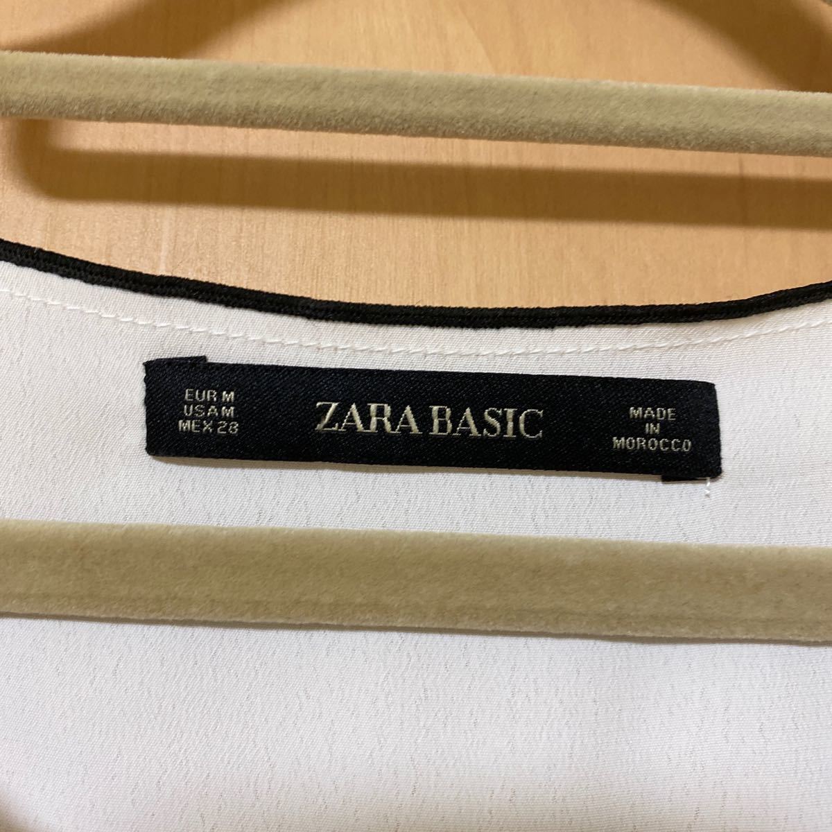 ZARA BASIC  ノースリーブブラウス トップス ホワイト Mサイズ