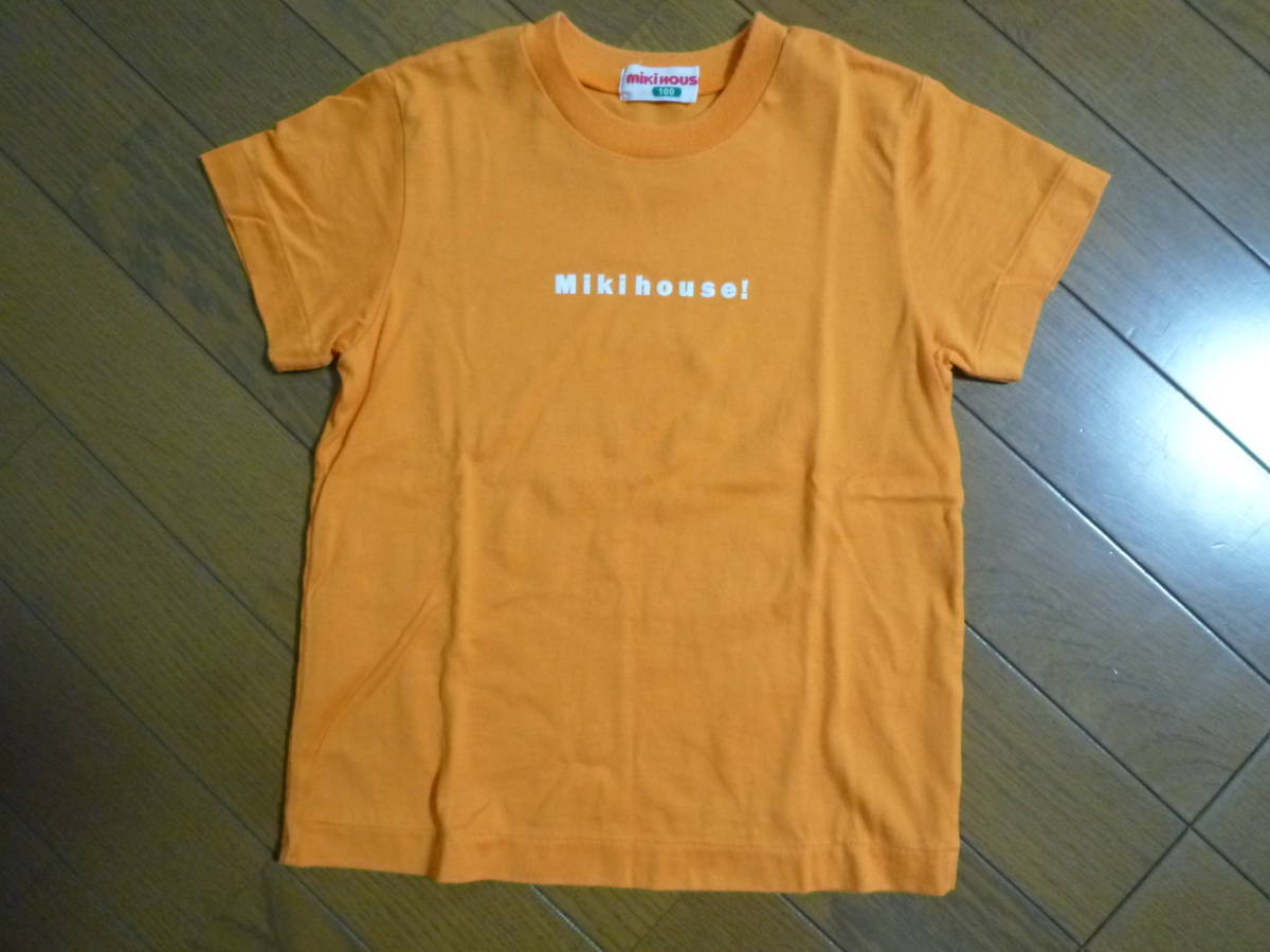 Aucru Com ミキハウス 可愛いロゴ半袖tシャツ オレンジ 100