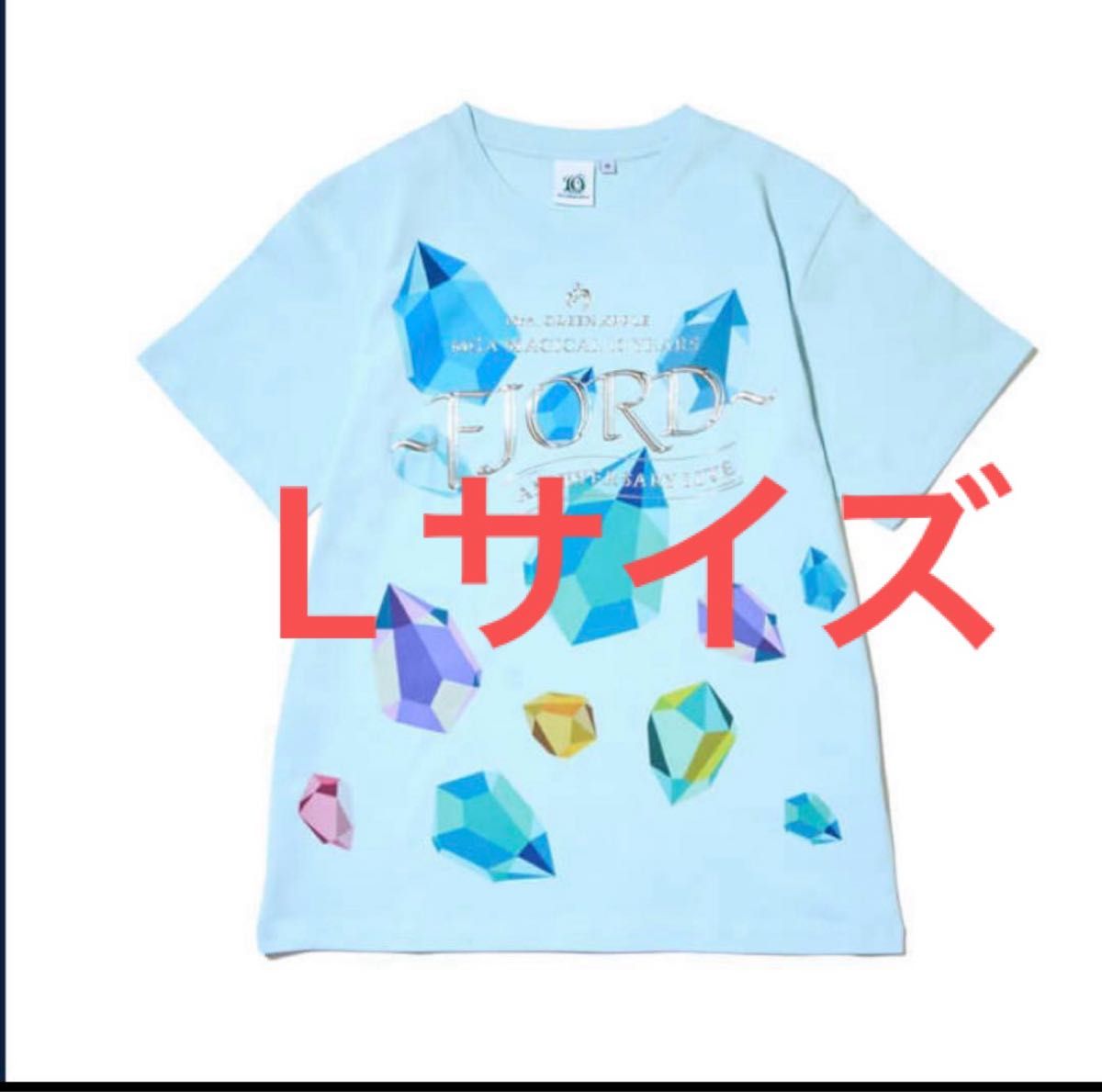 Mrs. GREEN APPLE FJORD クリスタル ライトブルー ミセス フィヨルド クリスタルtシャツ Lサイズ fjord mrs green