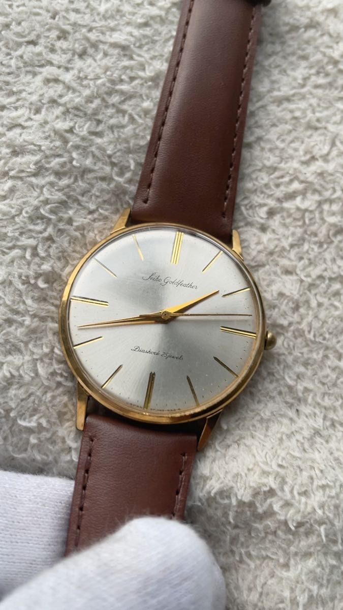 稼働品 SEIKO Goldfeather 手巻き 腕時計 25石